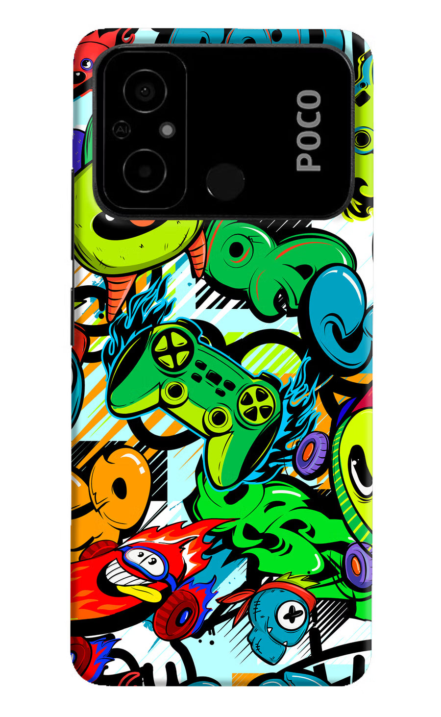 Game Doodle Poco C55 Back Cover, Hard case