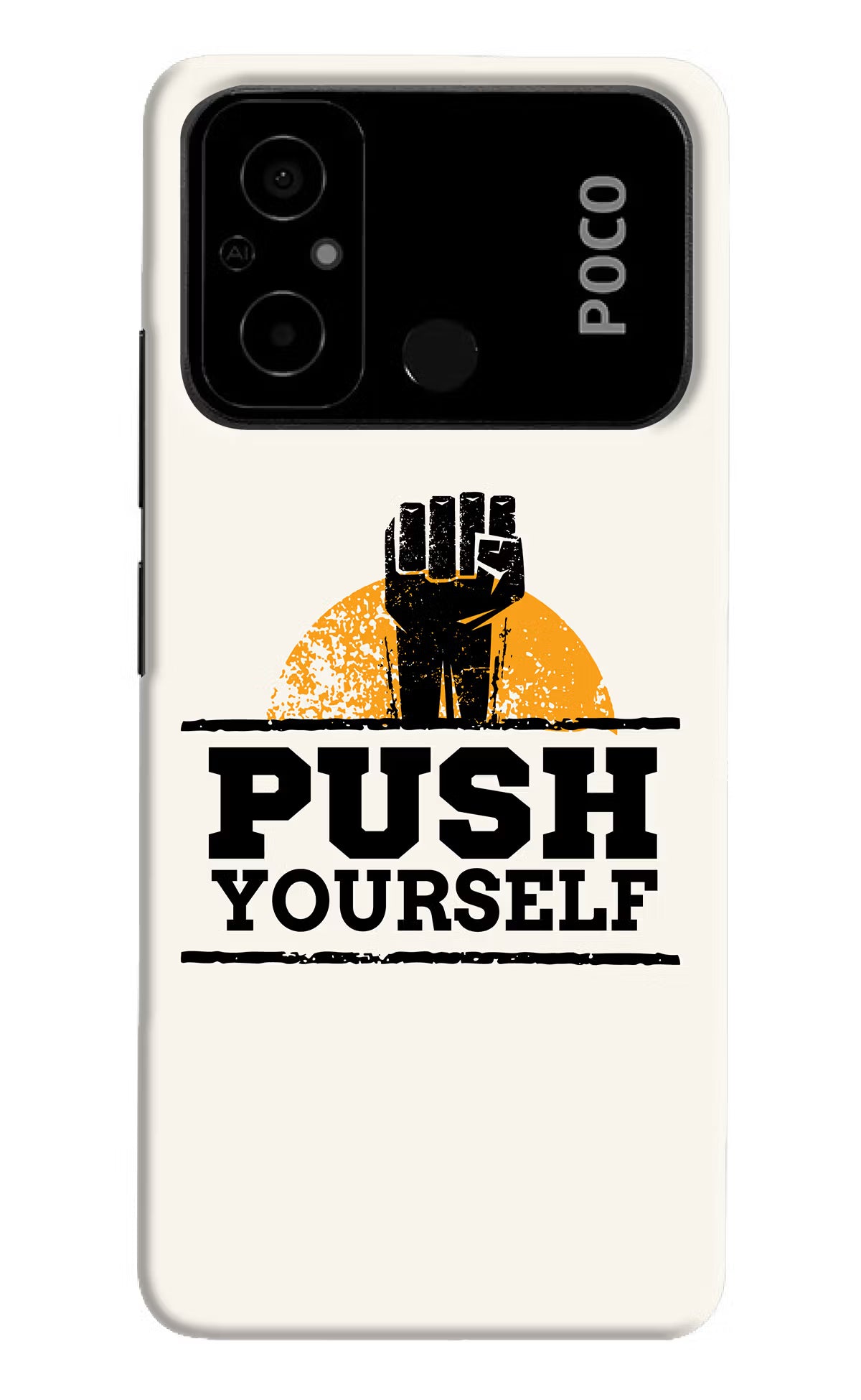 Push Yourself Poco C55 Hard Case Back Cover by Casekaro