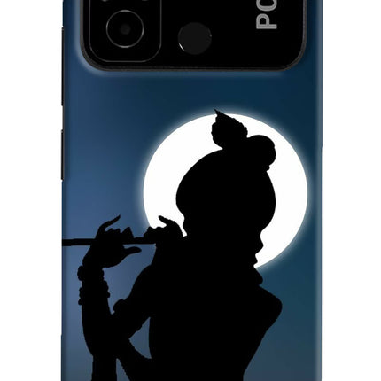Shri Krishna Silhouette Poco C55 Hard Case Back Cover by Casekaro