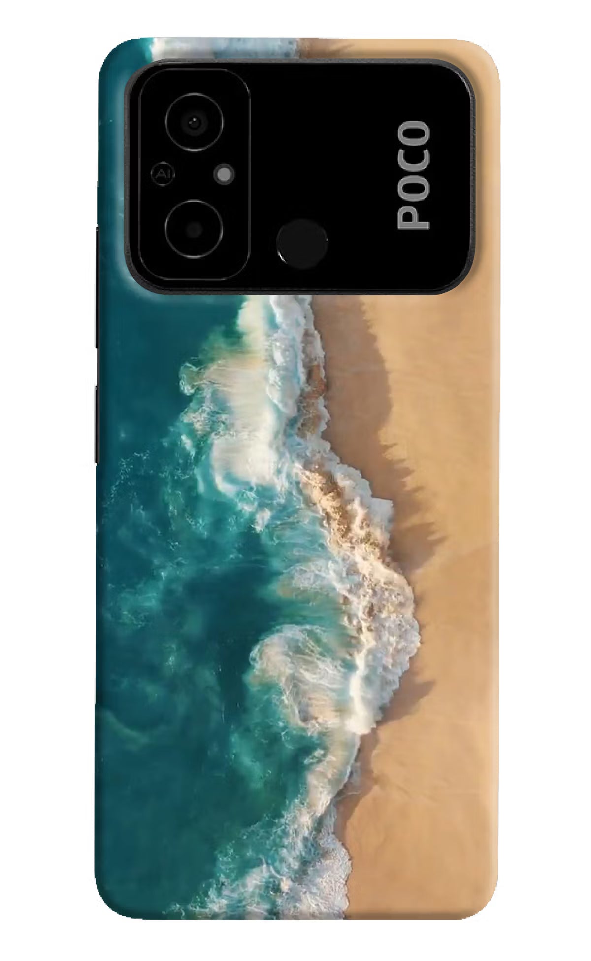 Ocean Beach Poco C55 Hard Case Back Cover by Casekaro