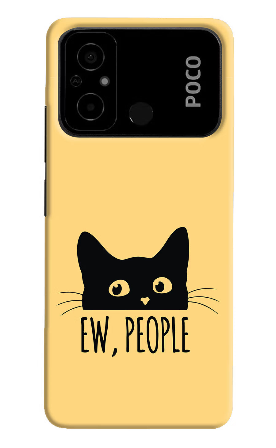 Ew People Catitude Poco C55 Back Cover, Hard case