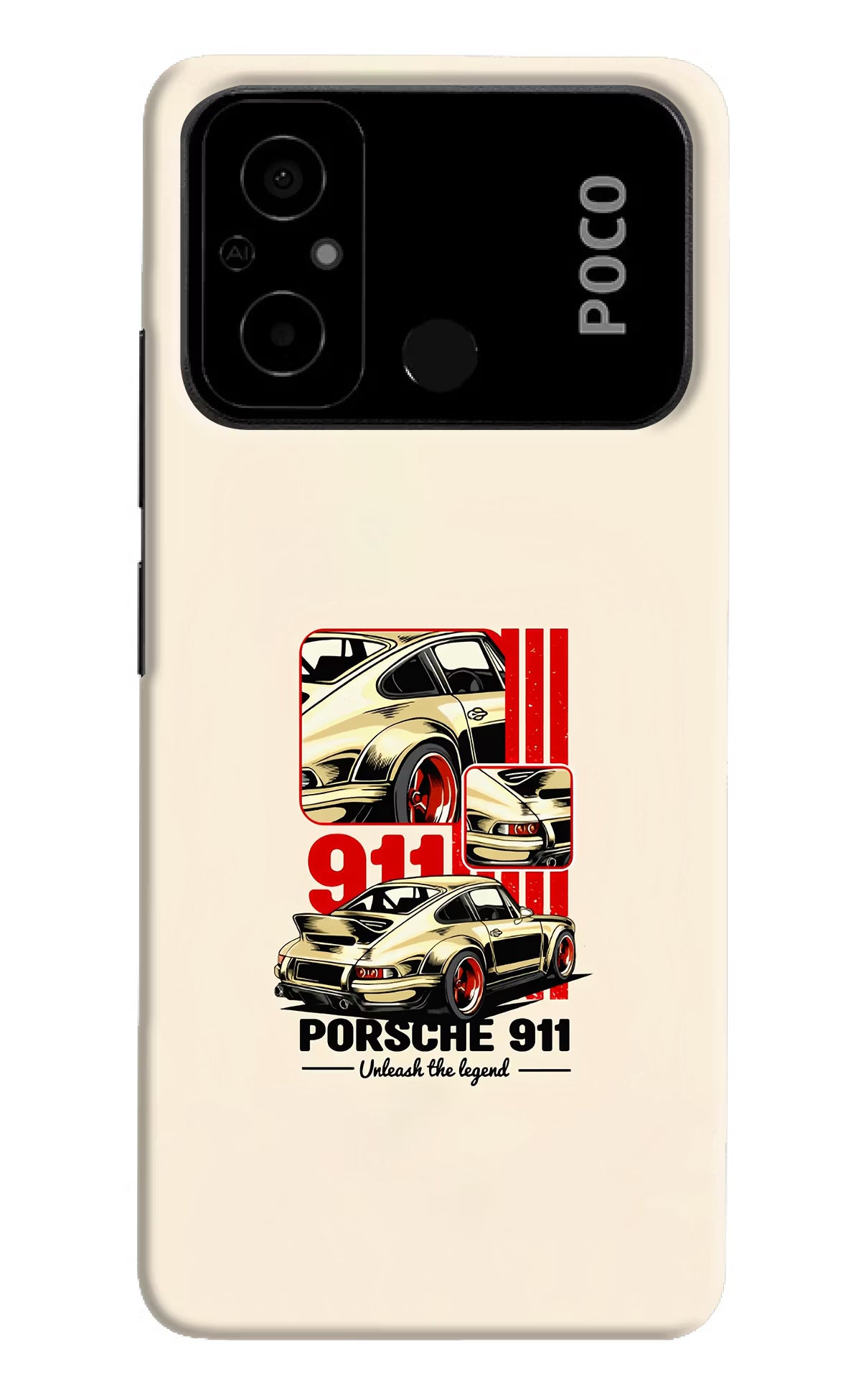 Classic Porsche 911 Poco C55 Hard Case Back Cover by Casekaro