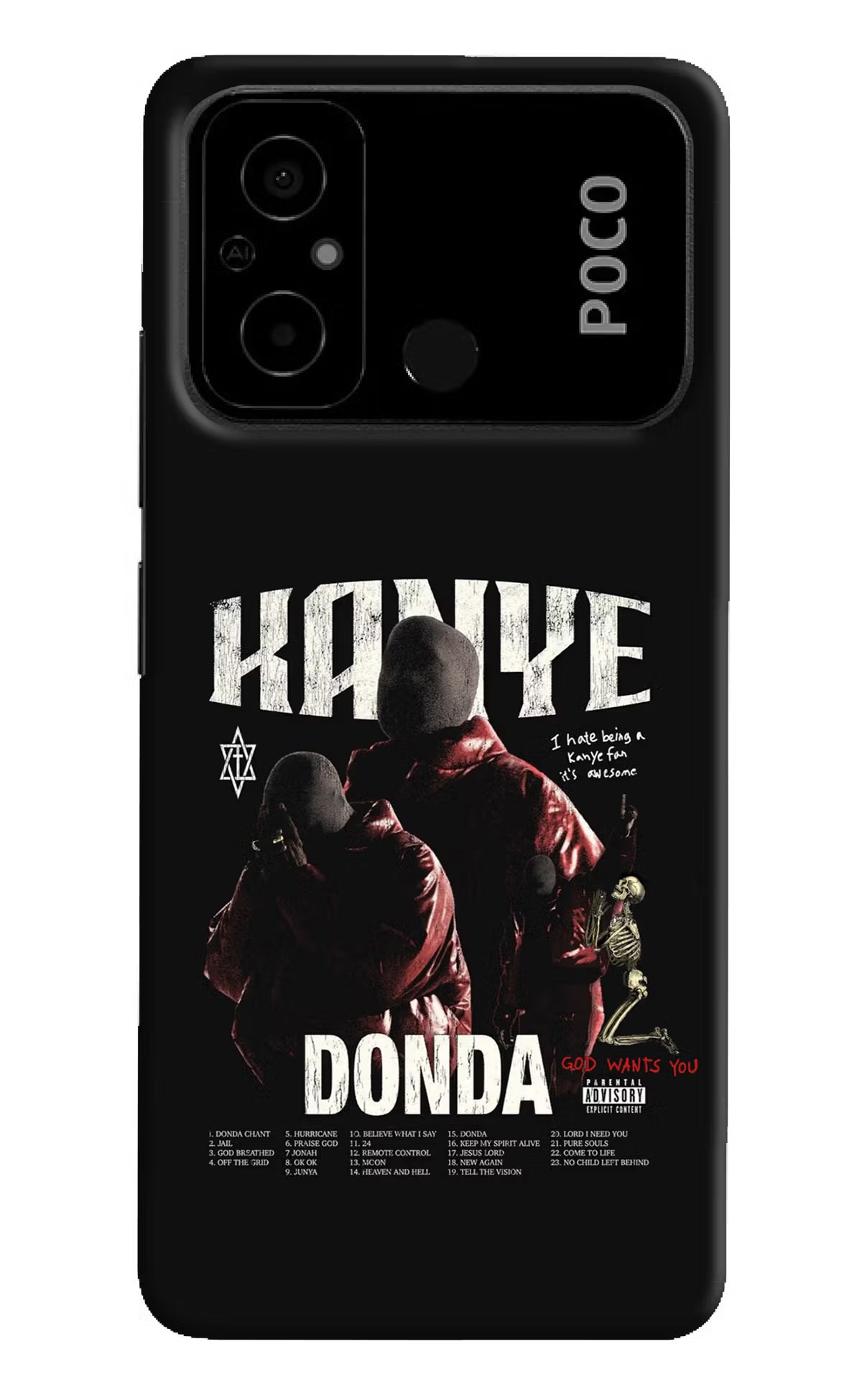 Donda Kanye West Poco C55 Hard Case Back Cover by Casekaro