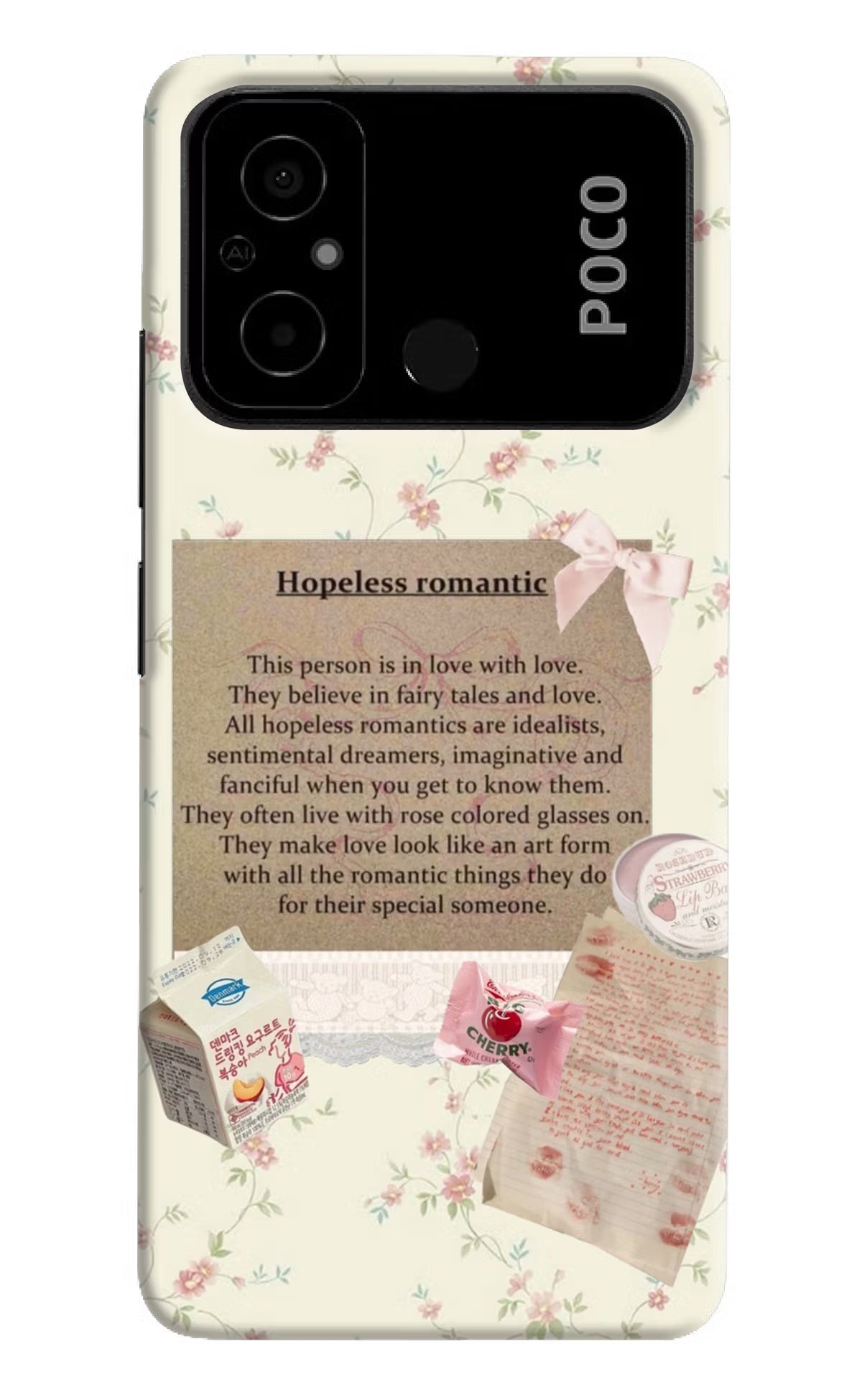 Hopeless Romantic Poco C55 Hard Case Back Cover by Casekaro