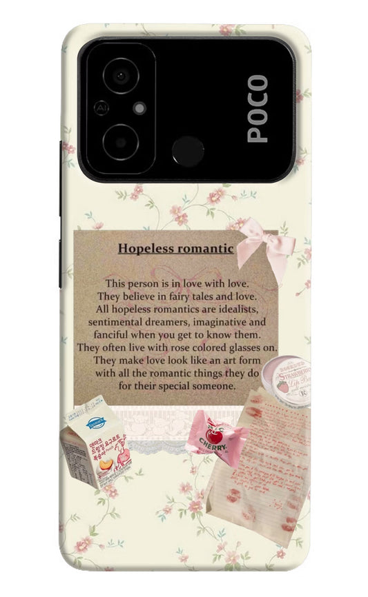 Hopeless Romantic Poco C55 Hard Case Back Cover by Casekaro