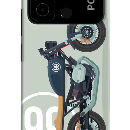 Classic Cafe Racer 99 Poco C55 Hard Case Back Cover by Casekaro