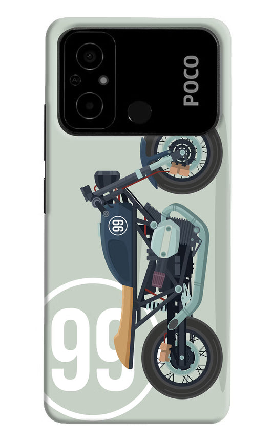 Classic Cafe Racer 99 Poco C55 Hard Case Back Cover by Casekaro