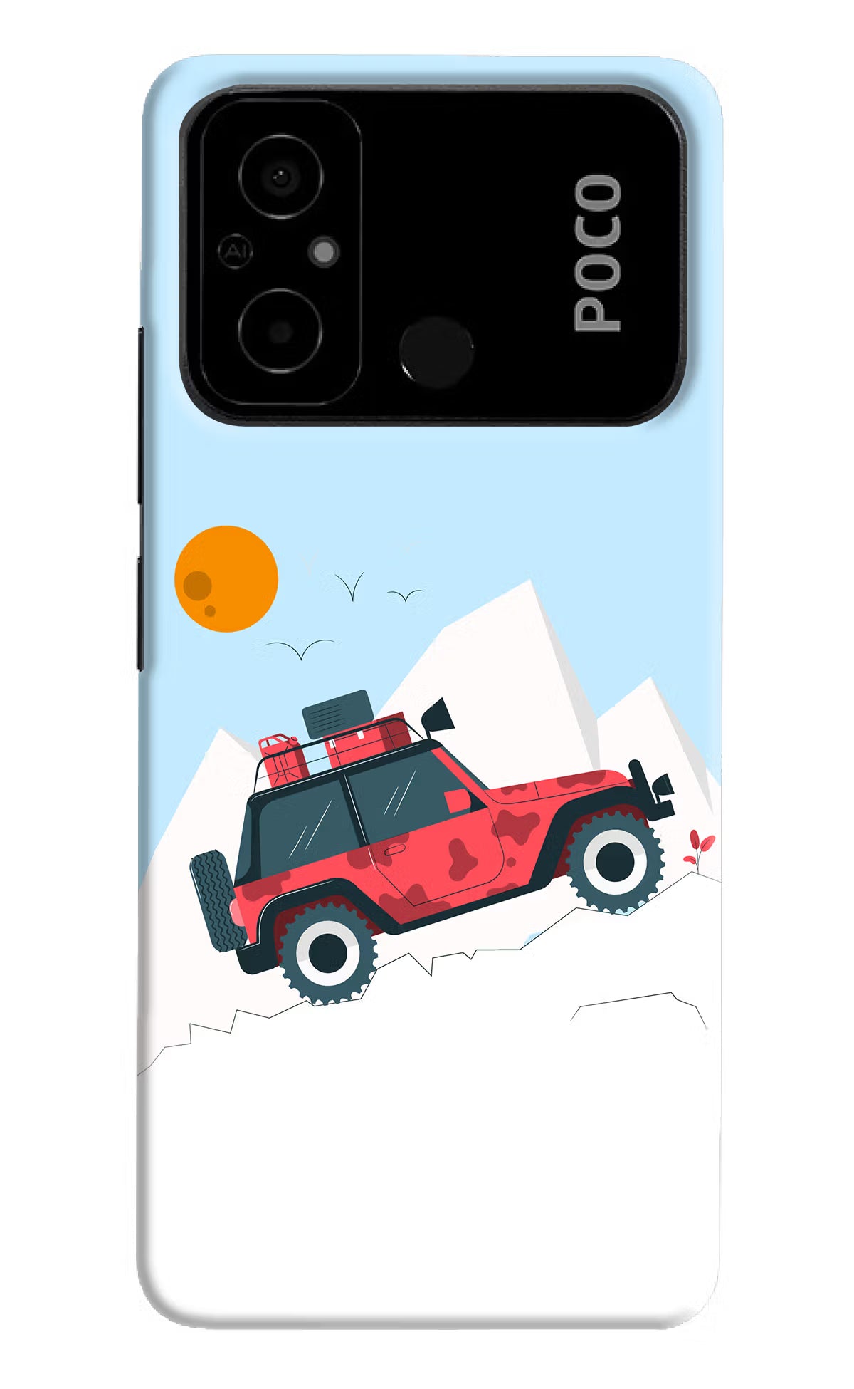 Mountain Trail Beast Poco C55 Hard Case Back Cover by Casekaro