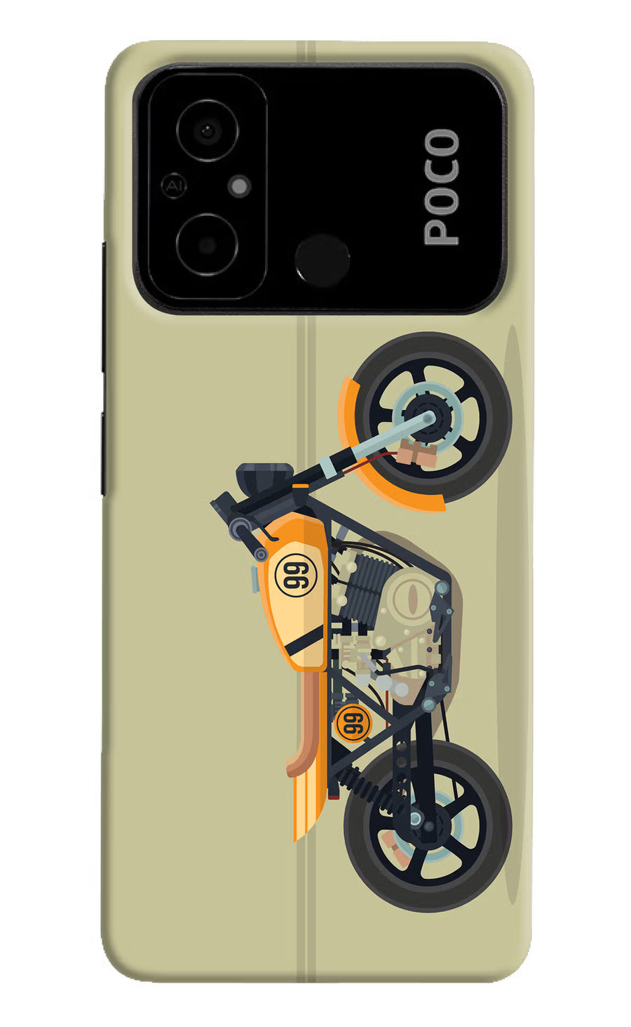 Vertical Speedster Poco C55 Back Cover, Hard case