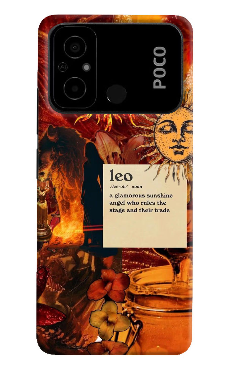 Leo Zodiac Poco C55 Back Cover, Hard case