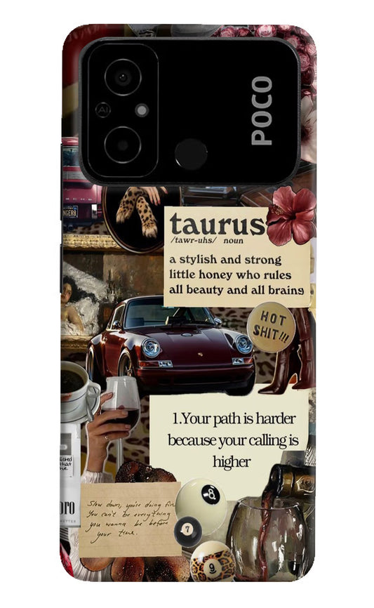 Taurus Zodiac Poco C55 Hard Case Back Cover by Casekaro