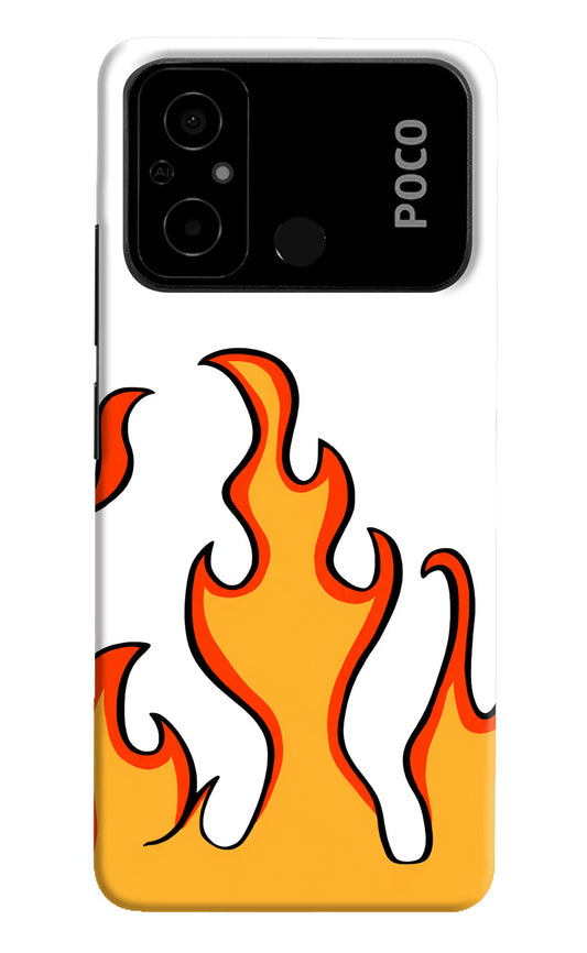 Fired Up – White Poco C55 Hard Case Back Cover by Casekaro