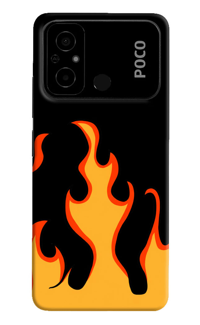 Fired Up – Black Poco C55 Hard Case Back Cover by Casekaro