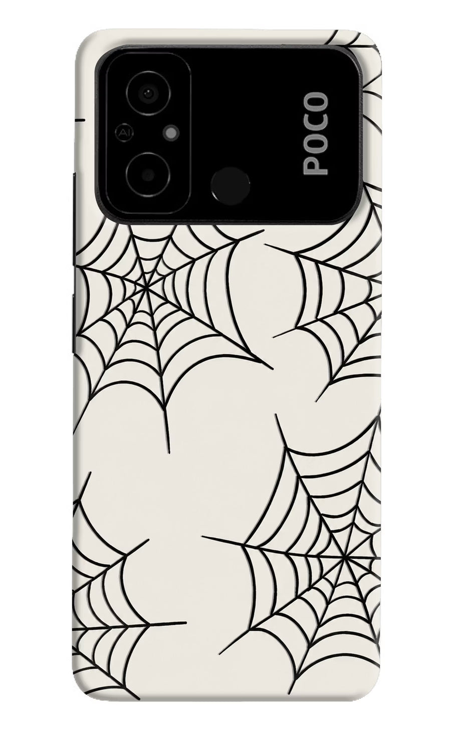 Spider Web Poco C55 Back Cover, Hard case