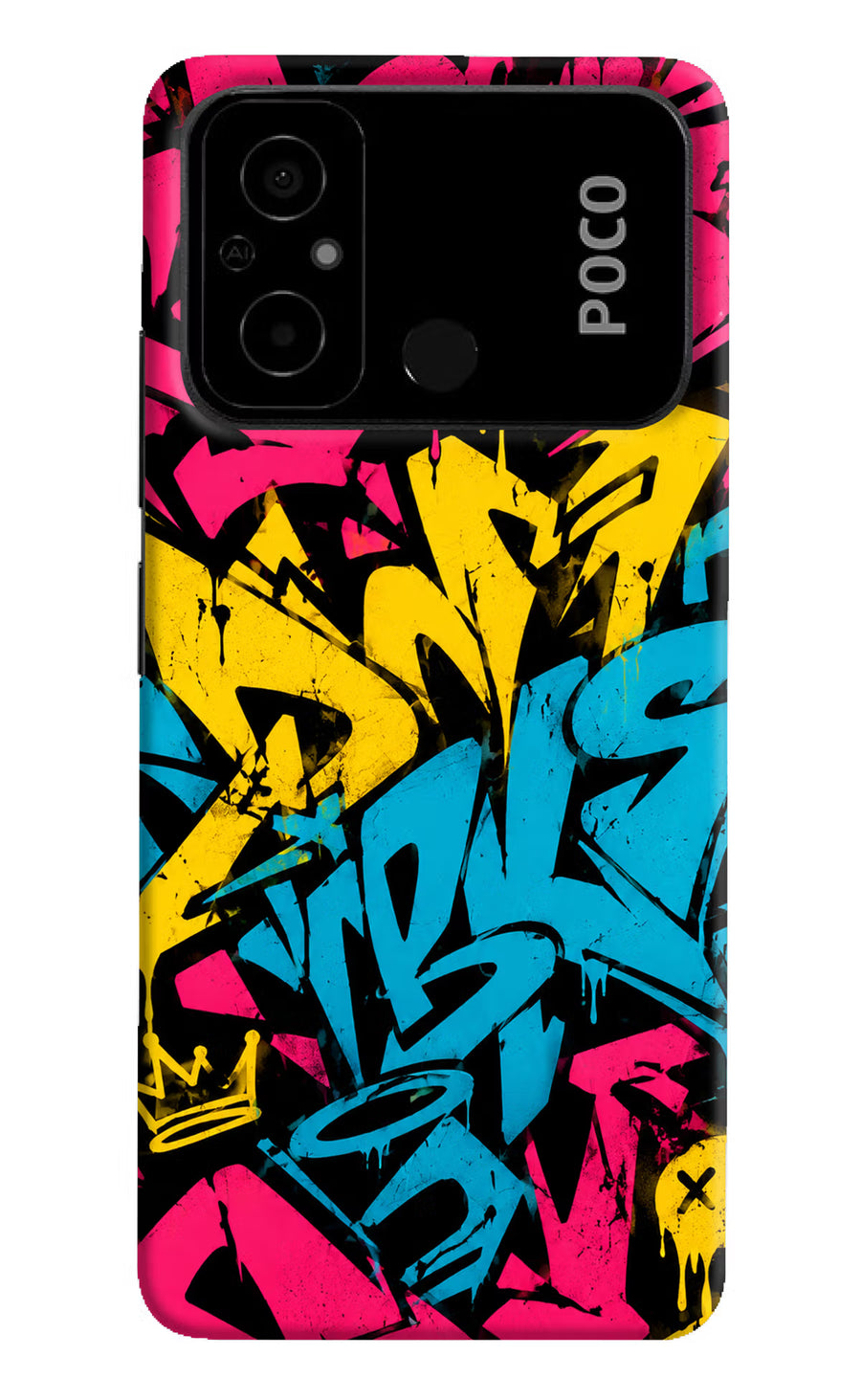 Graffiti Vibe Poco C55 Back Cover, Hard case