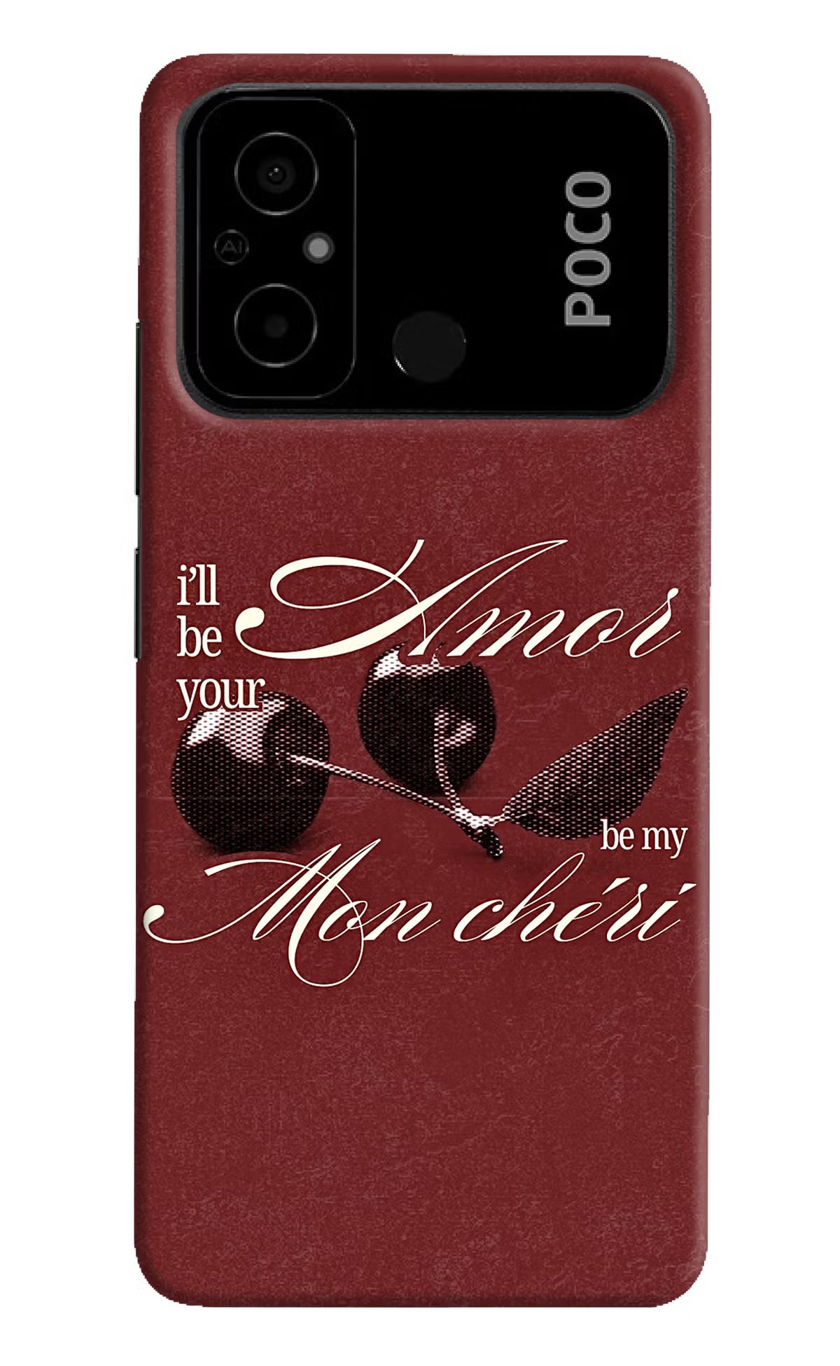 Velvet Cherry Poco C55 Back Cover