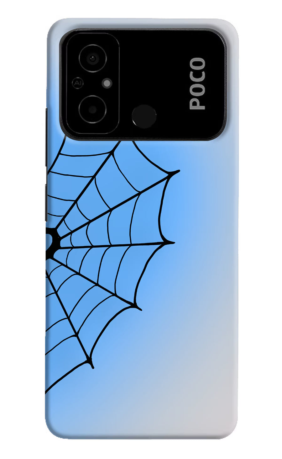 Blue Web Poco C55 Back Cover, Hard case