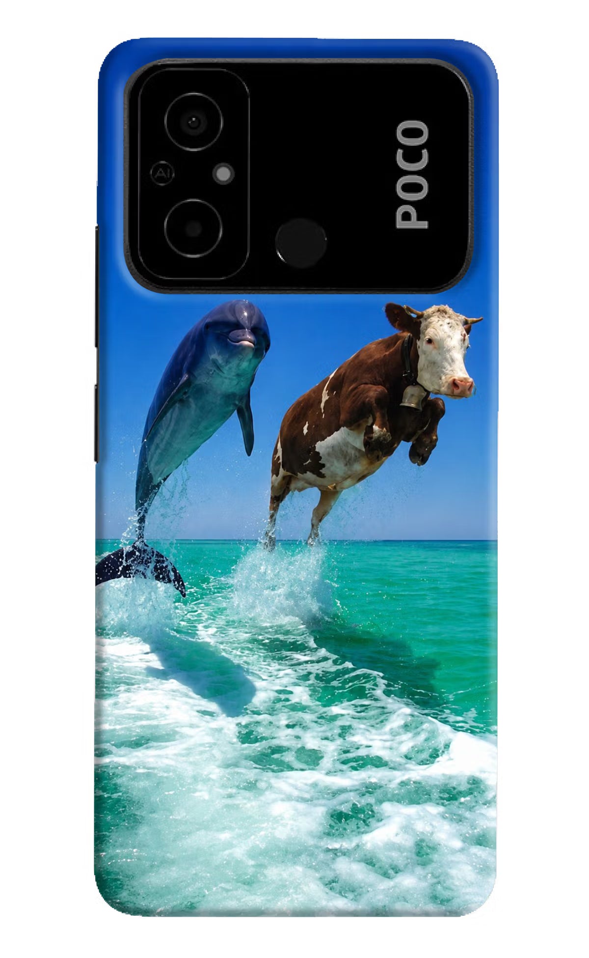 Dolphin vs Cow Poco C55 Back Cover