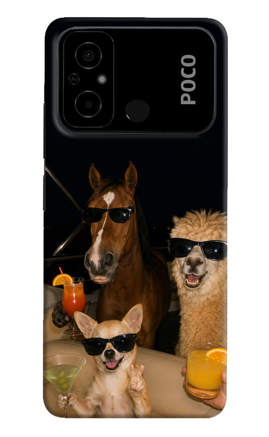 Party Squad Poco C55 Hard Case Back Cover by Casekaro