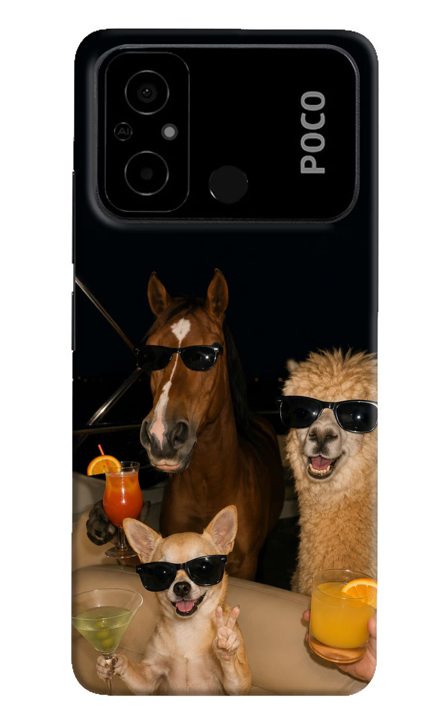 Party Squad Poco C55 Back Cover, Hard case