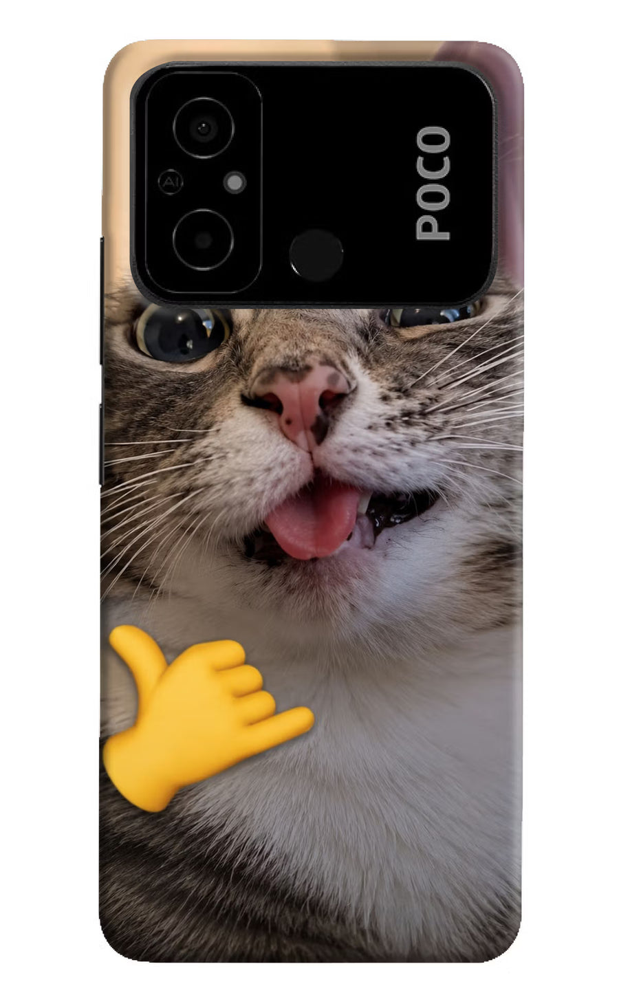 Silly Cat Call Poco C55 Back Cover, Hard case