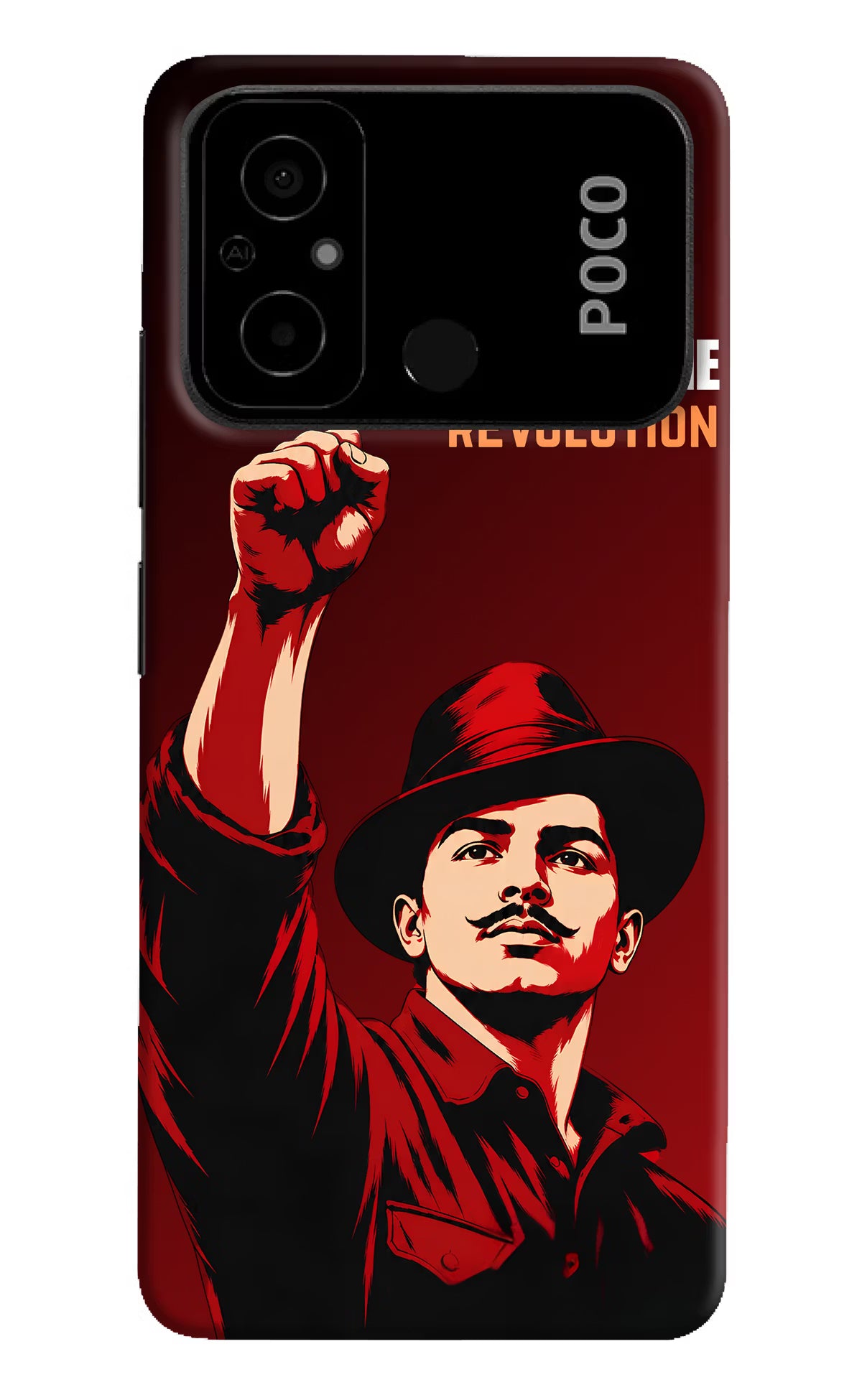 Bhagat Singh Revolution Poco C55 Back Cover