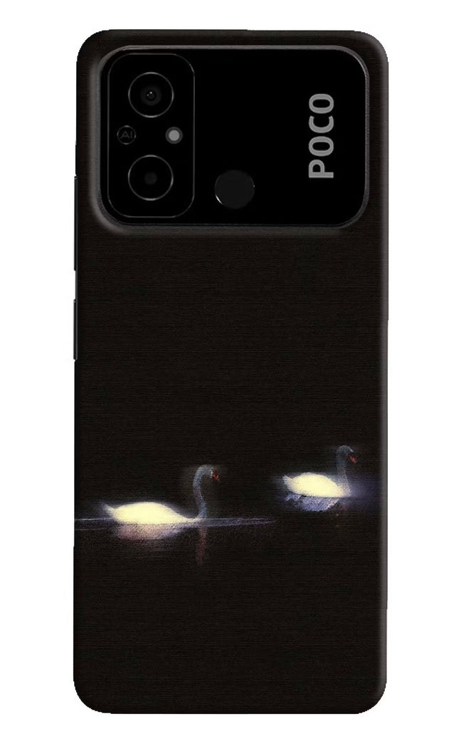 Silent Swans Poco C55 Hard Case Back Cover by Casekaro