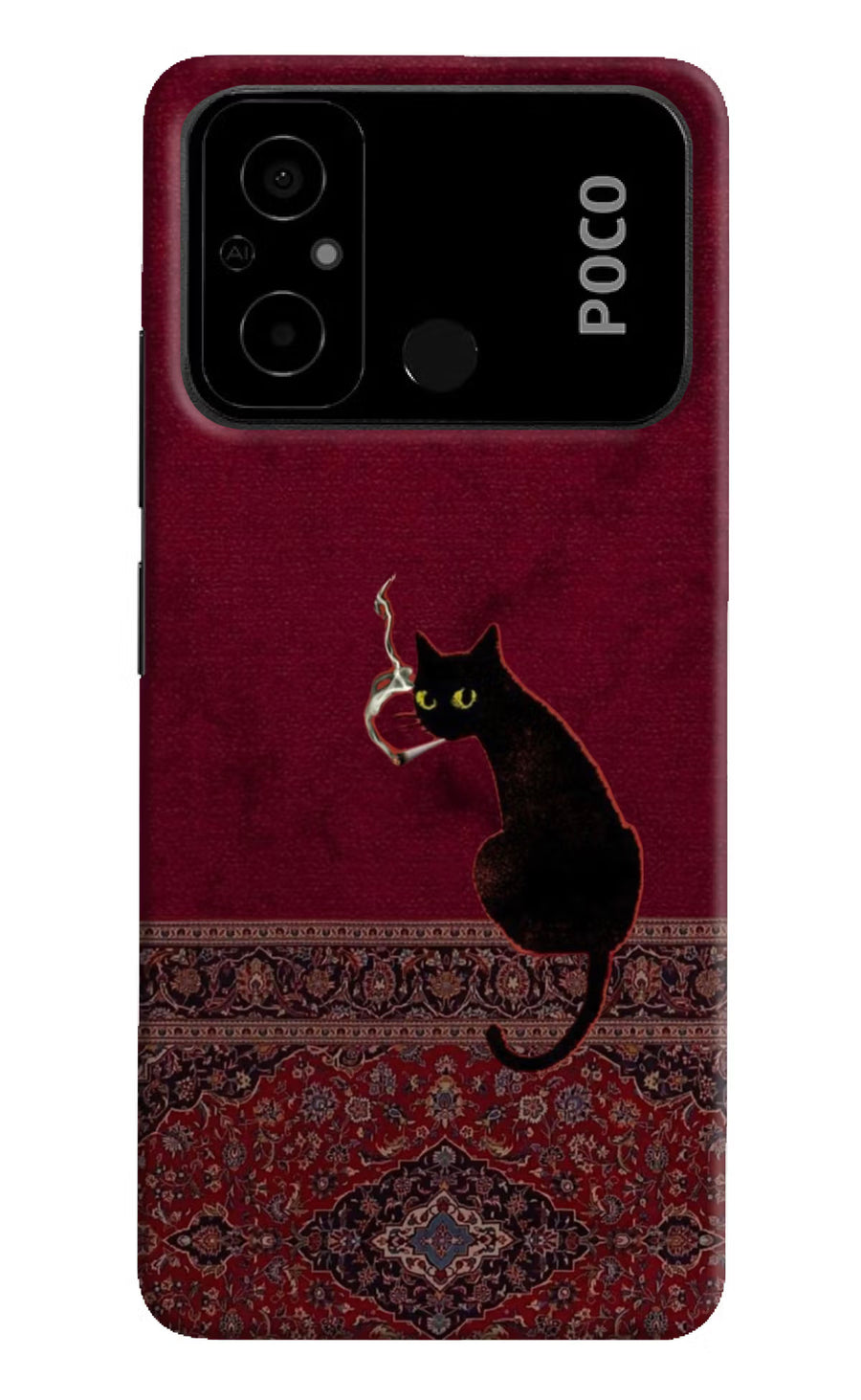 Midnight Cat Poco C55 Back Cover, Hard case