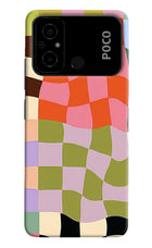 Wavy Grid Poco C55 Back Cover