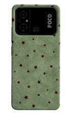 Green Stars Poco C55 Back Cover