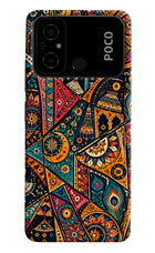 Folk Print Poco C55 Hard Case Back Cover by Casekaro