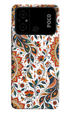 White Mayura Poco C55 Hard Case Back Cover by Casekaro