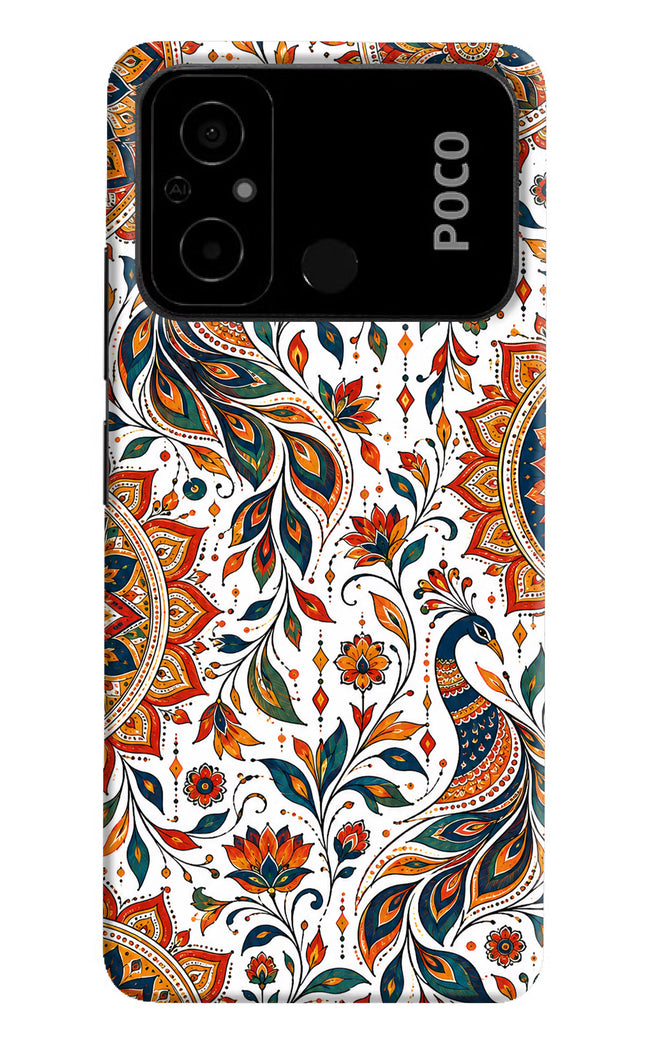 White Mayura Poco C55 Hard Case Back Cover by Casekaro