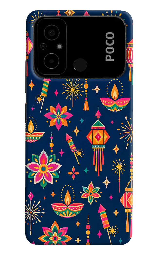 Festive Pop Poco C55 Hard Case Back Cover by Casekaro