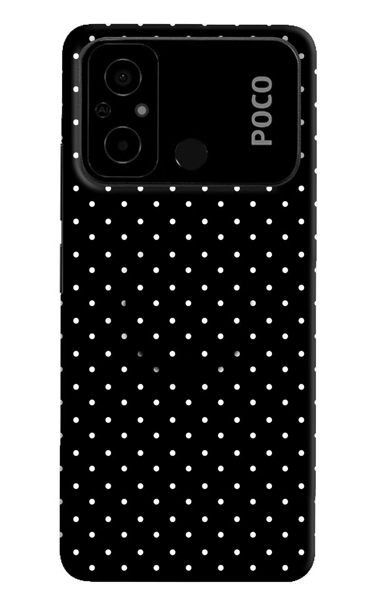 White Dots Poco C55 Pop Case by Casekaro