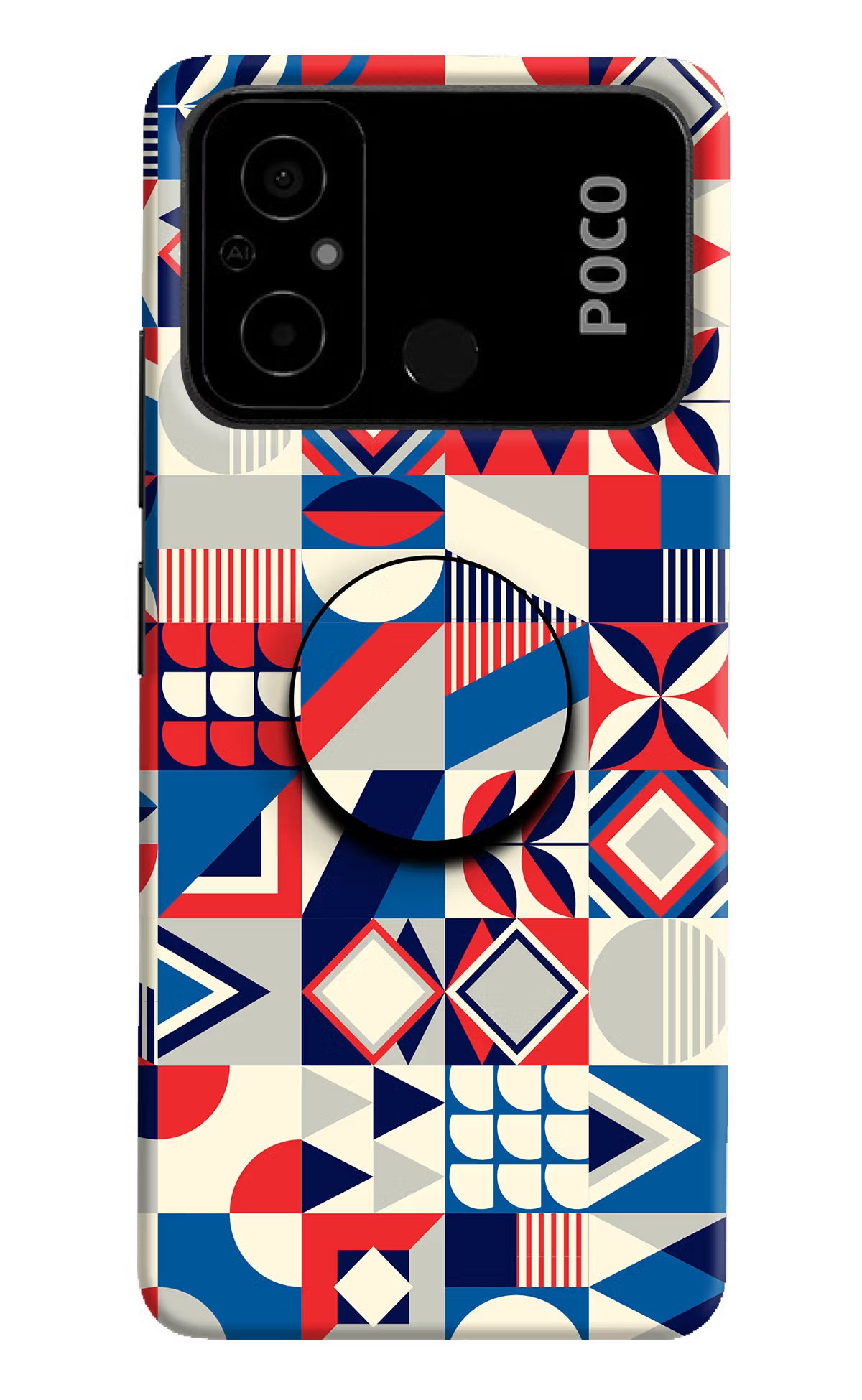 Colorful Pattern Poco C55 Pop Case by Casekaro