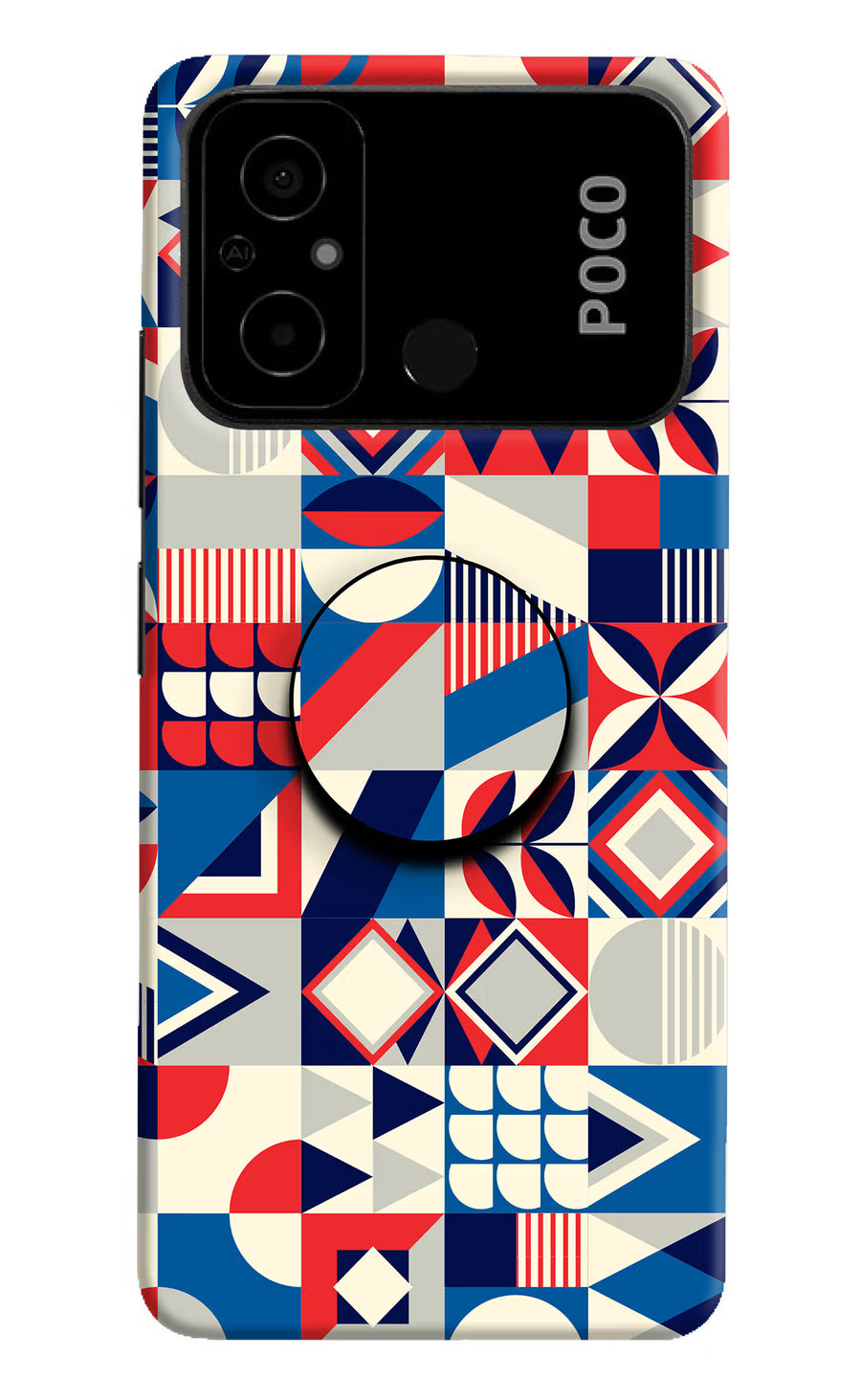 Colorful Pattern Poco C55 Pop Case, Hard case