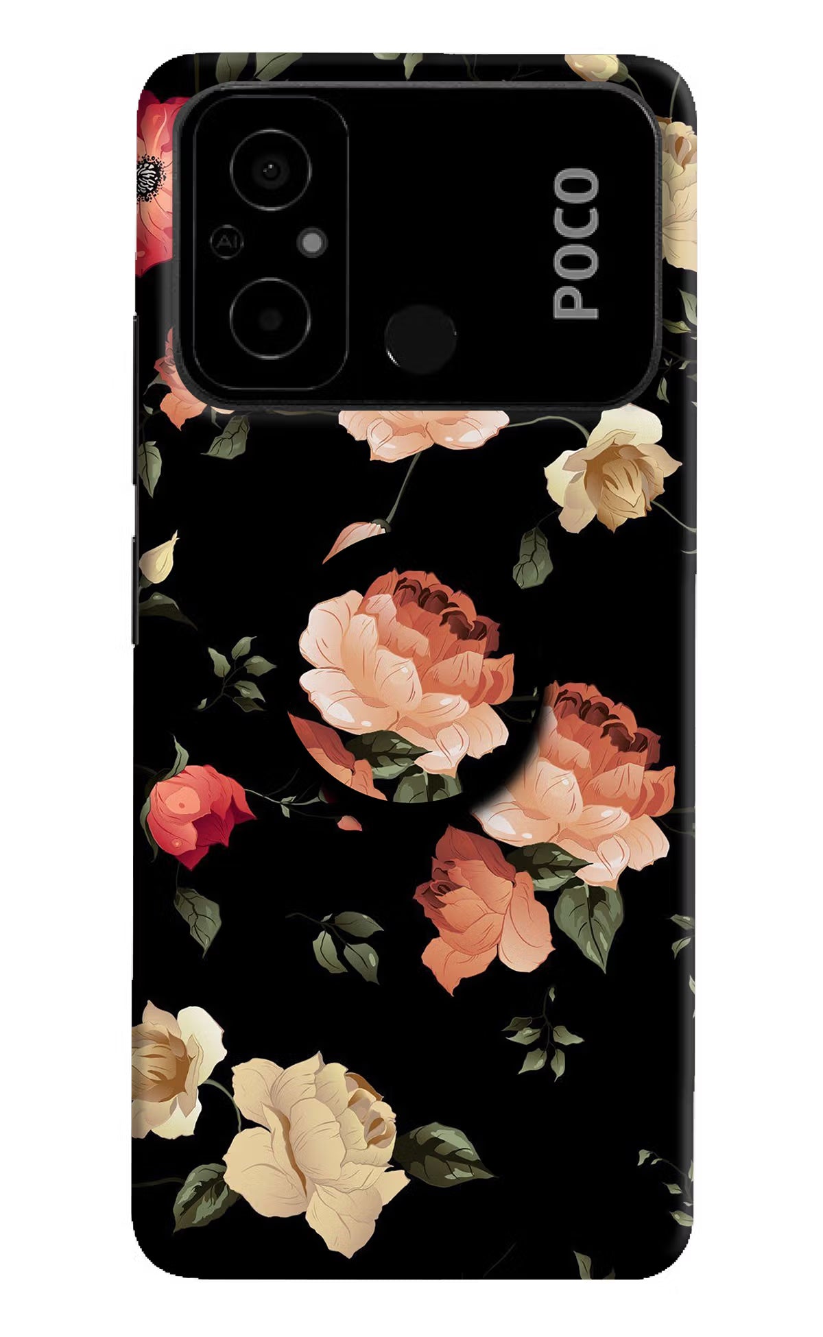 Flowers Poco C55 Pop Case by Casekaro