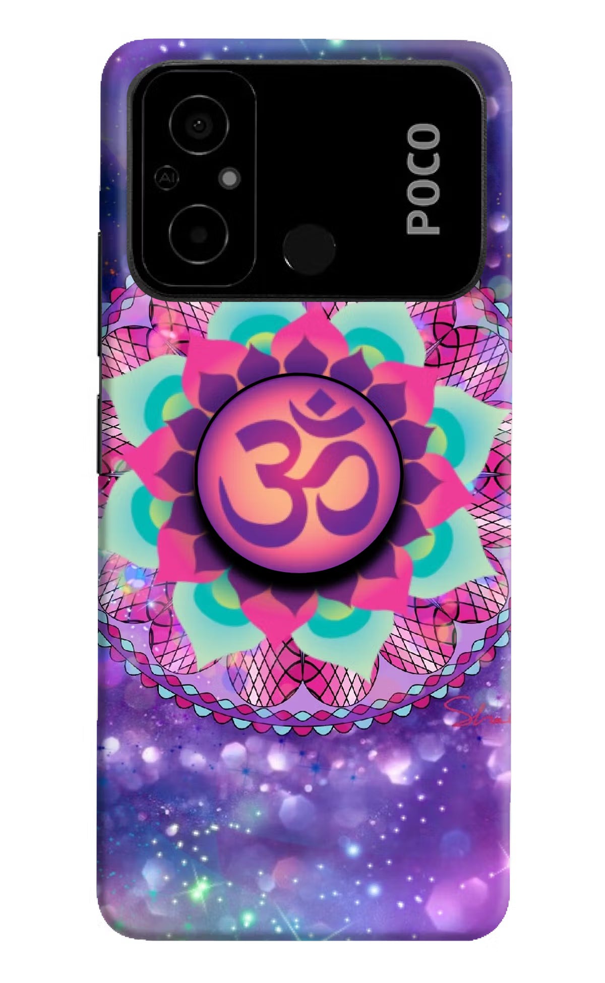 Om Purple Poco C55 Pop Case by Casekaro