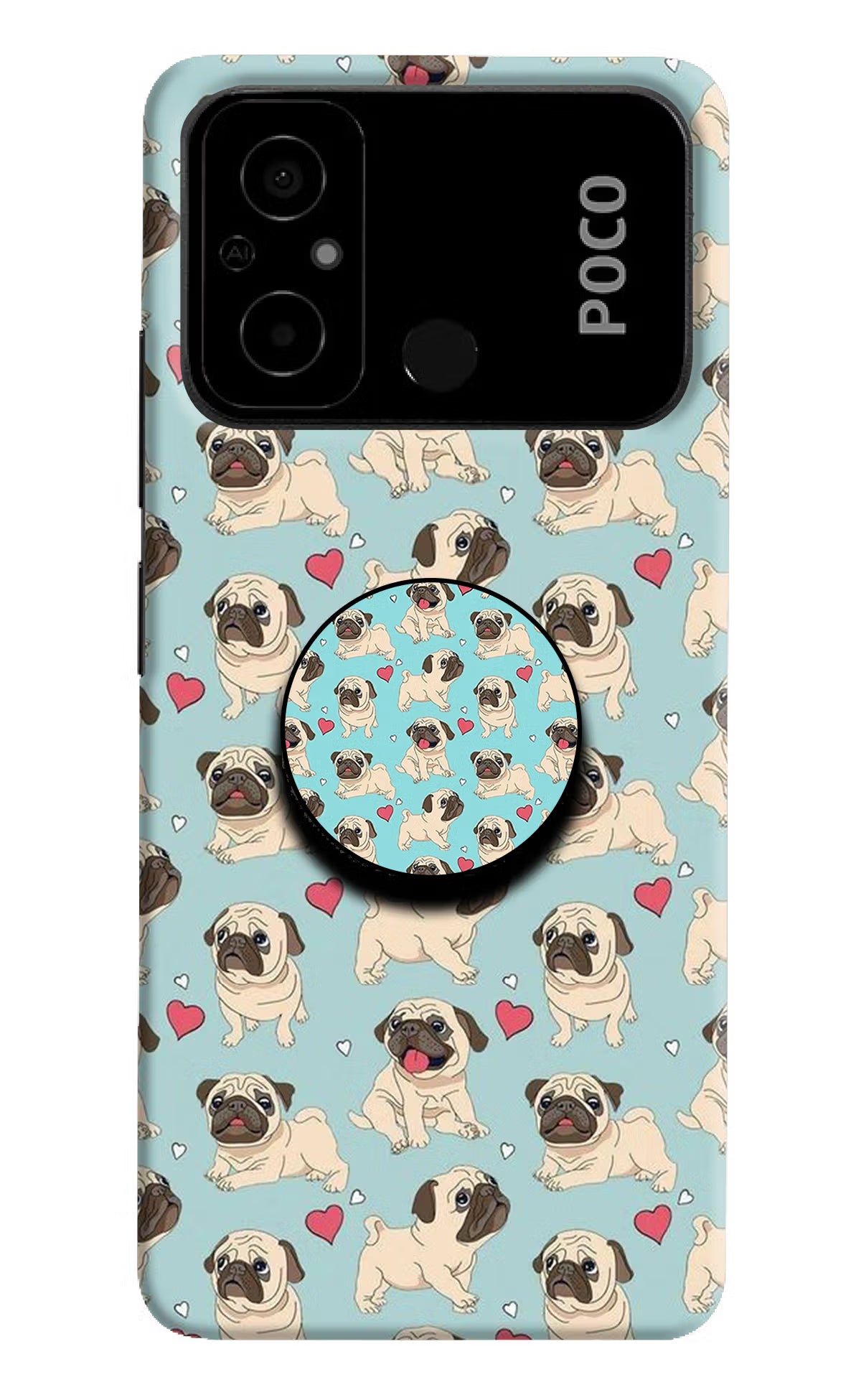 Pug Dog Poco C55 Pop Case by Casekaro