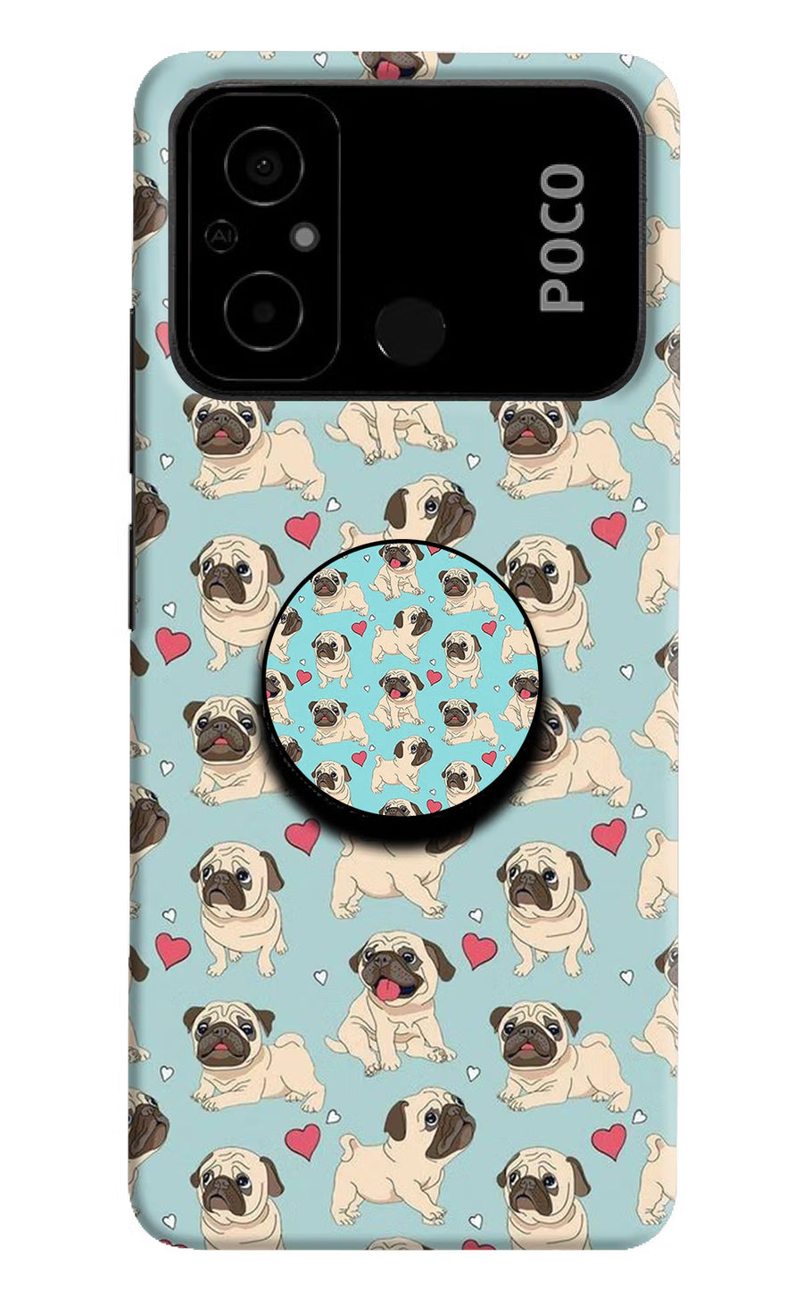 Pug Dog Poco C55 Pop Case, Hard case