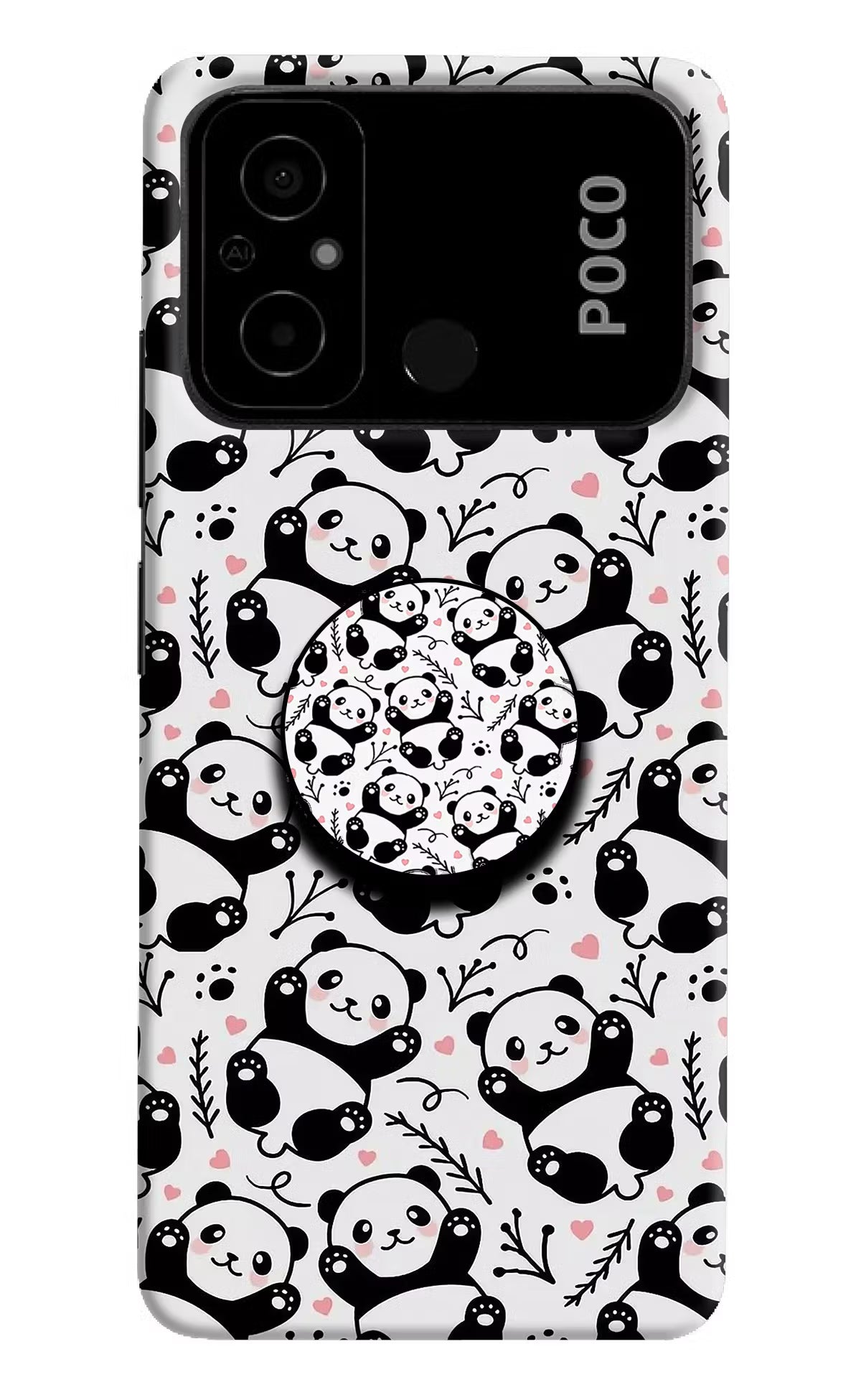 Cute Panda Poco C55 Pop Case by Casekaro