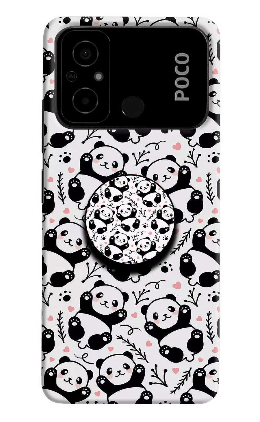 Cute Panda Poco C55 Pop Case, Hard case