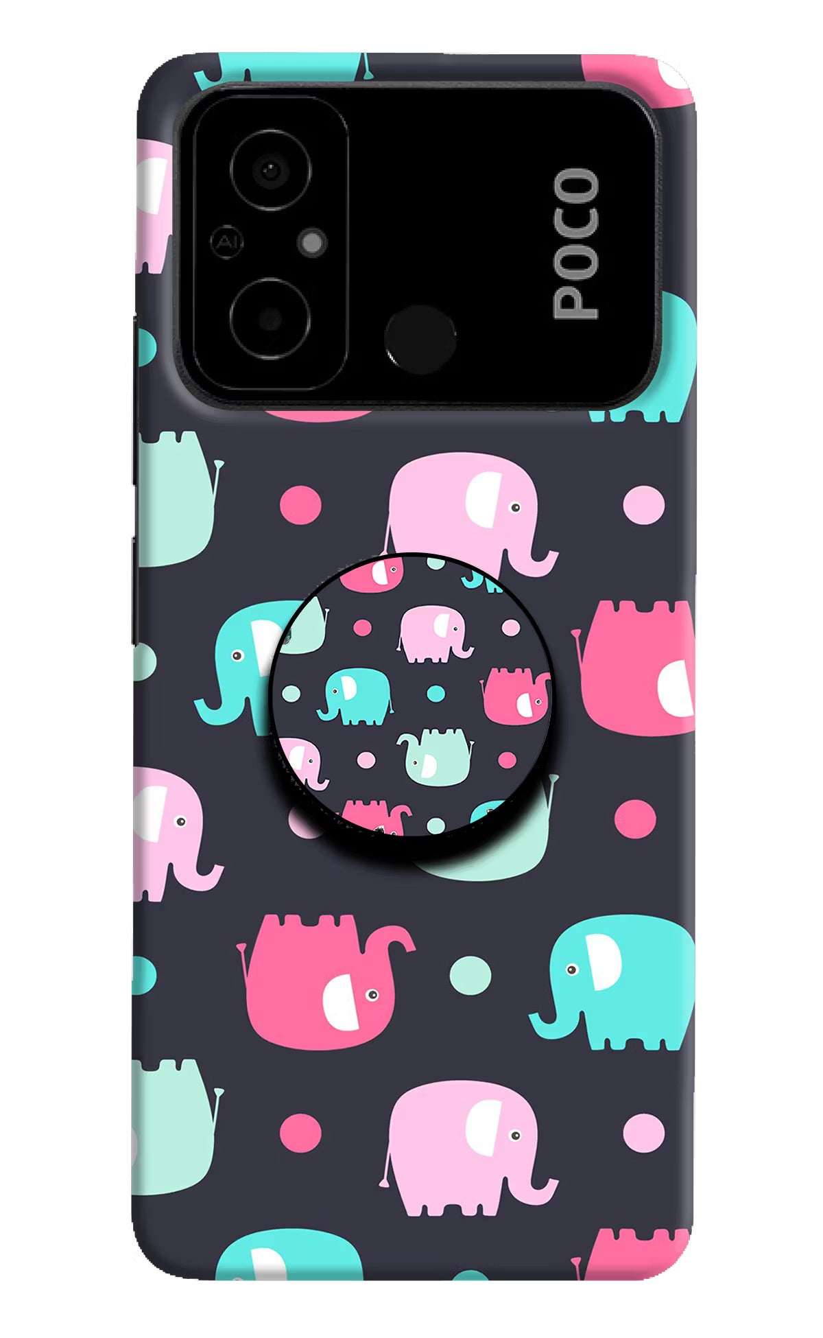 Baby Elephants Poco C55 Pop Case by Casekaro