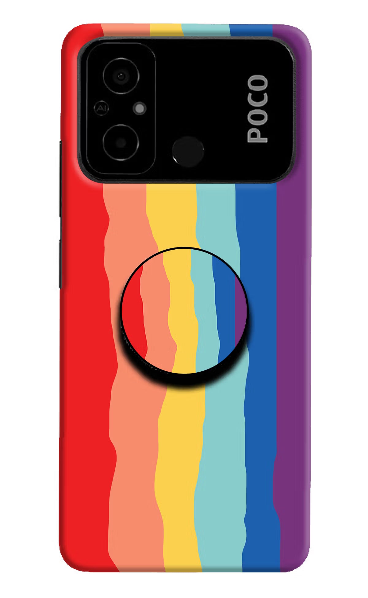 Rainbow Poco C55 Pop Case by Casekaro