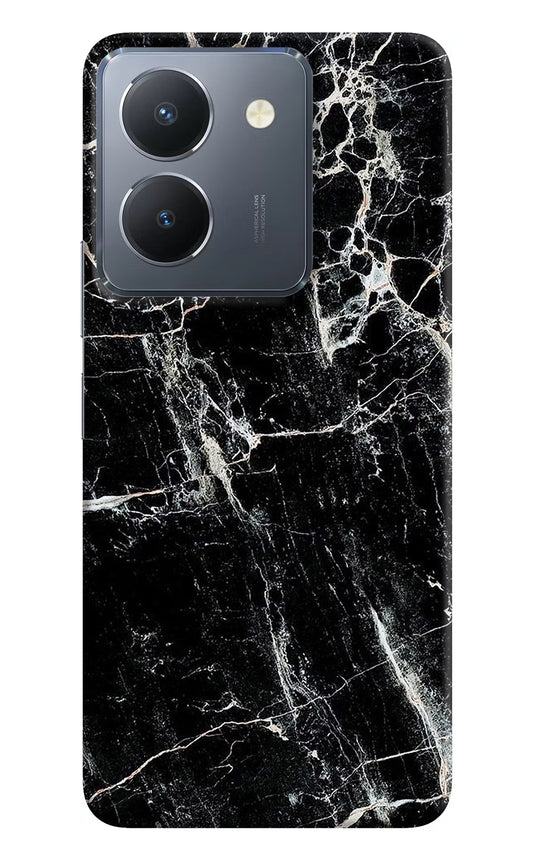 Black Marble Texture Vivo Y36 Hard Case Back Cover by Casekaro
