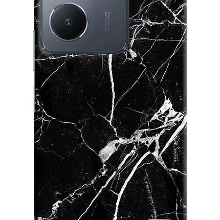 Black Marble Pattern Vivo Y36 Hard Case Back Cover by Casekaro