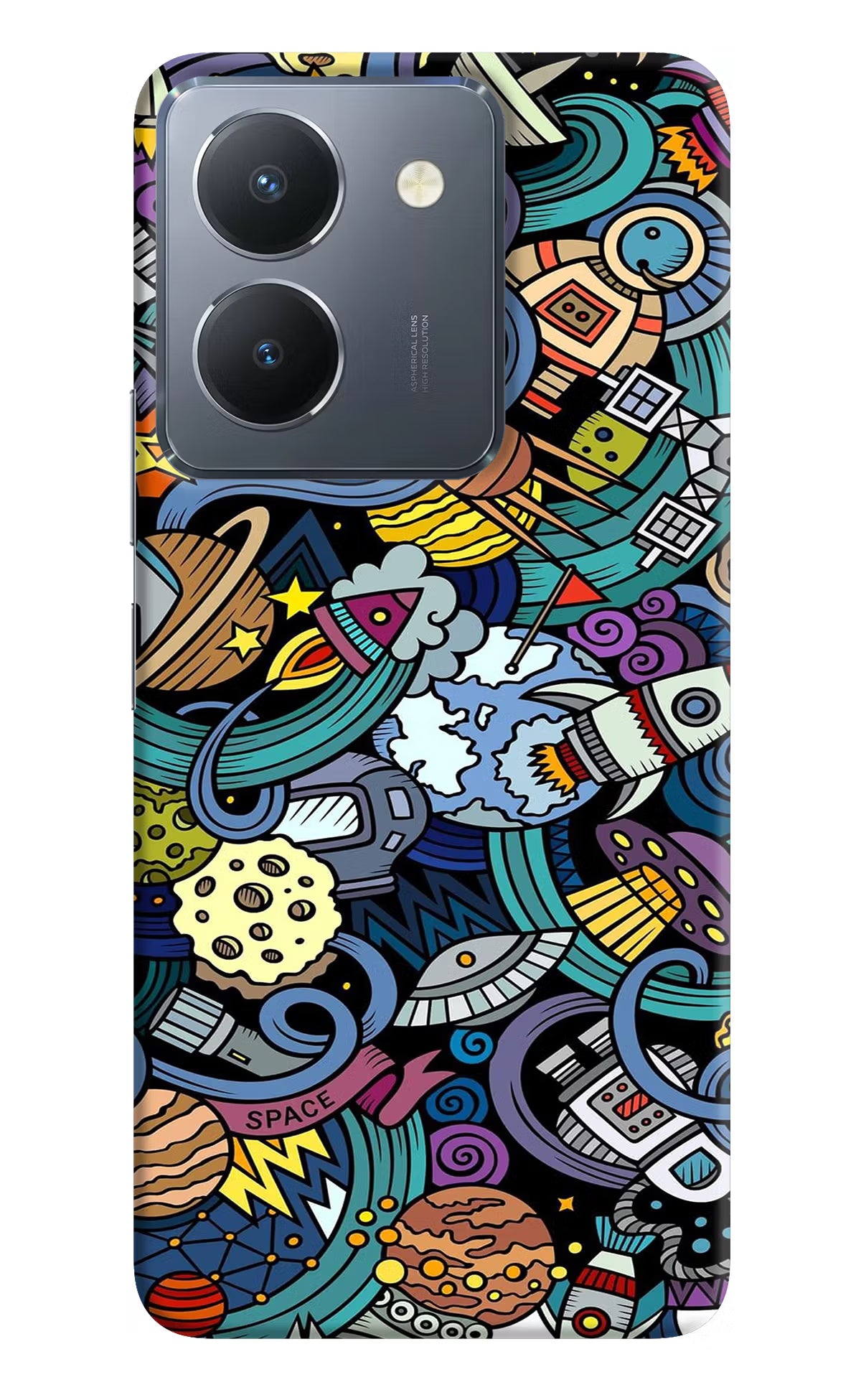 Space Abstract Vivo Y36 Hard Case Back Cover by Casekaro
