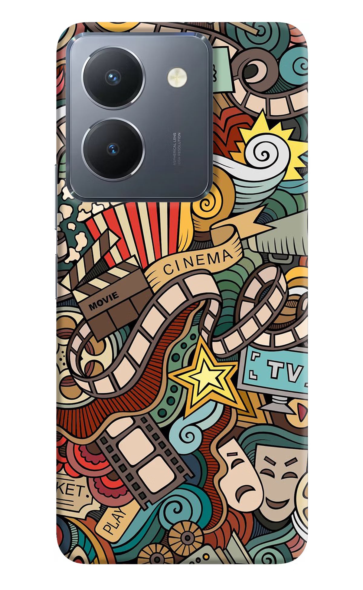 Cinema Abstract Vivo Y36 Hard Case Back Cover by Casekaro