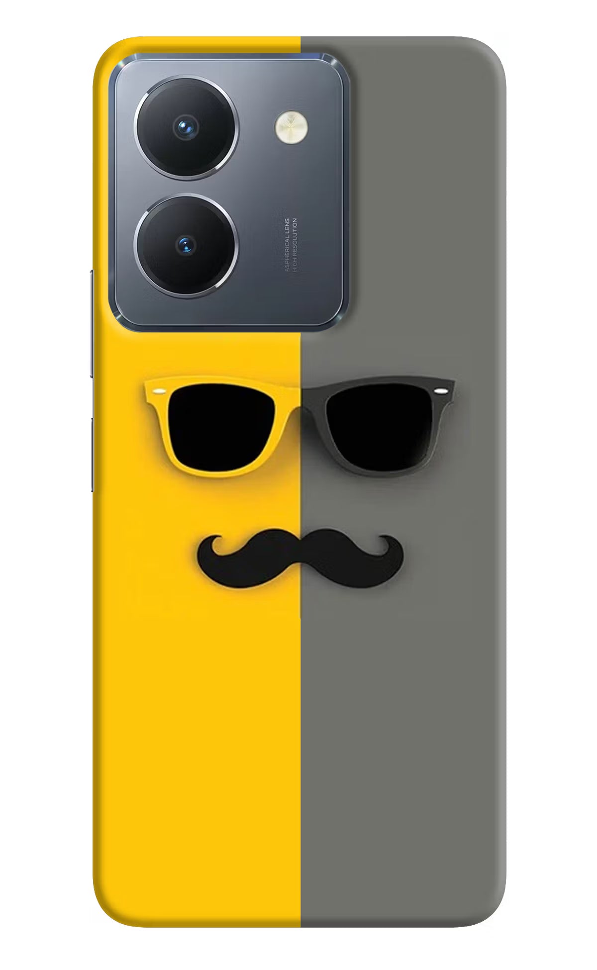 Sunglasses with Mustache Vivo Y36 Hard Case Back Cover by Casekaro